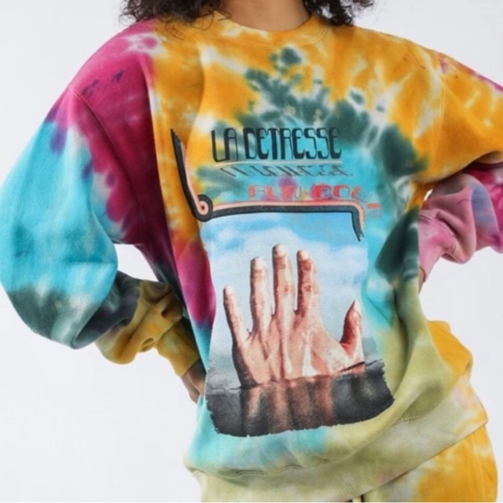 La Detresse  tie dye tropical amnesia crew sweatshirt size XS- NWT